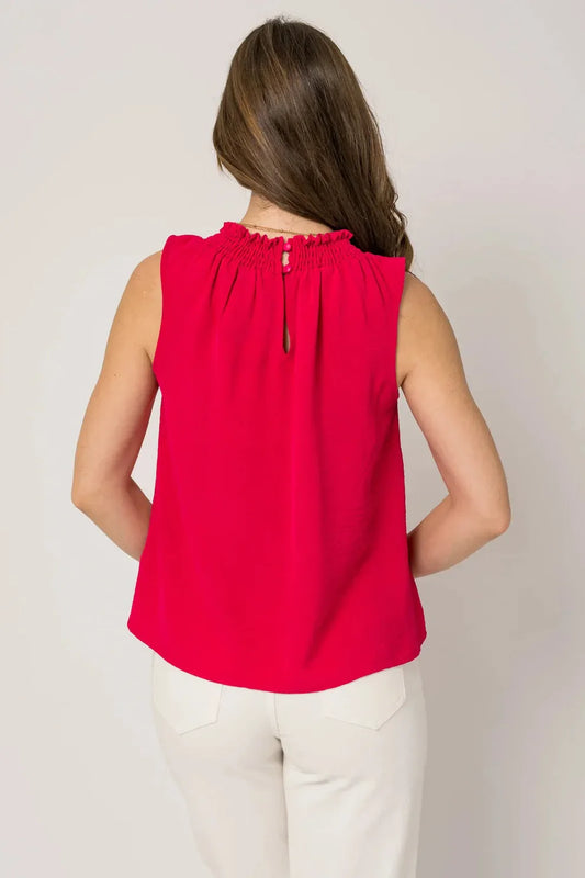 Sleeveless Neck Smocking Top