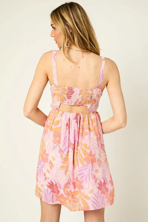 Sleeveless Back Cut-Out Mini Dress