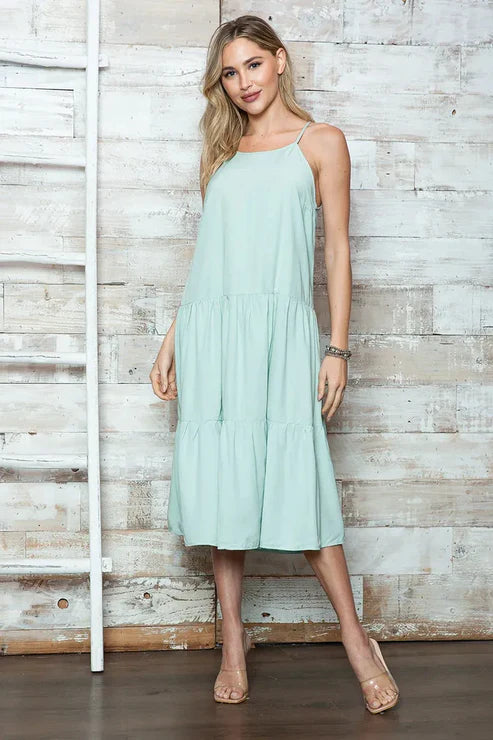 Sleeveless Tiered Oversize Maxi Dress