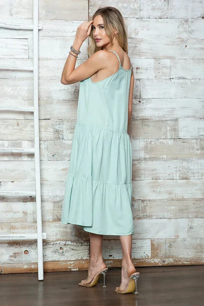 Sleeveless Tiered Oversize Maxi Dress